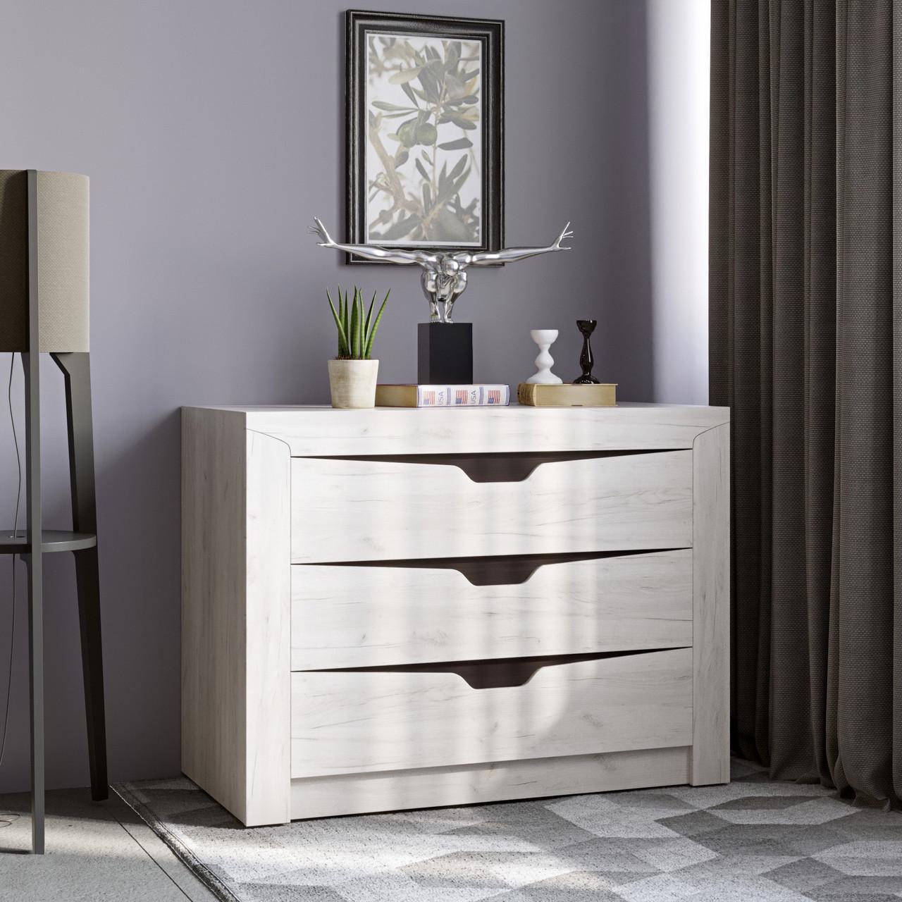 Комод для речей Еверест Ліберті-1000 100х38х76 см Дуб крафт Білий (DTM-2141) Комод для речей Еверест Ліберті-1000 100х38х76 см Дуб крафт Білий (DTM-2141)