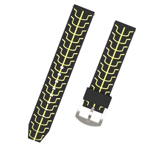 Силіконовий ремінець Primo Splint для годинника Samsung Gear S3 Classic SM-R770/Frontier RM-760 Black/Yellow (703320419)