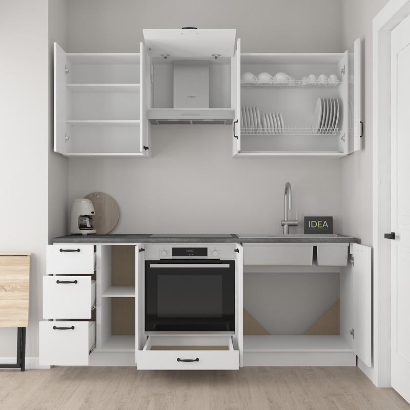 Готова кухня Idea Ніко з лаковою стільницею 38 мм/200 см Білий (22668872) - фото 2