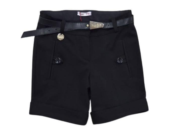 Шорты школьные для девочки Suzie ДЕРЛАЙН 03 шерсть 134 см Черный (65501_134)