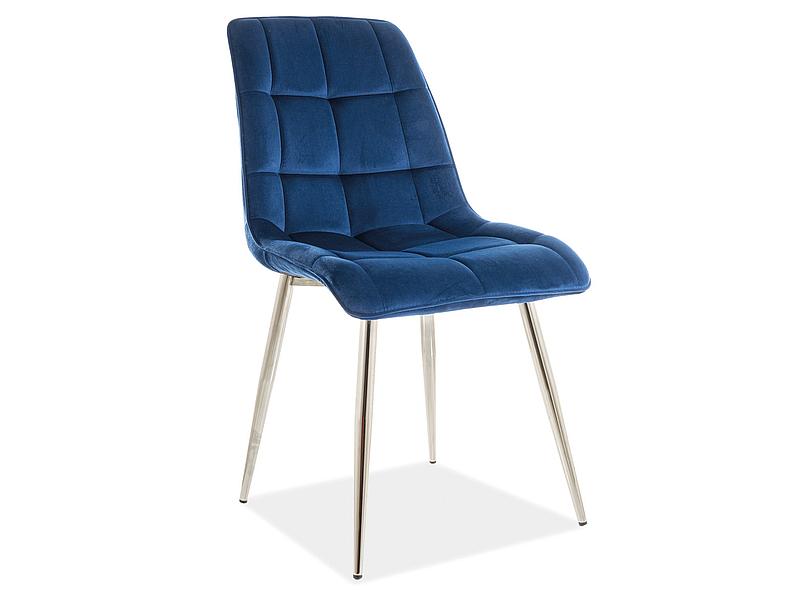 Стул Signal CHIC VELVET BLUVEL 86 Хром/Синий