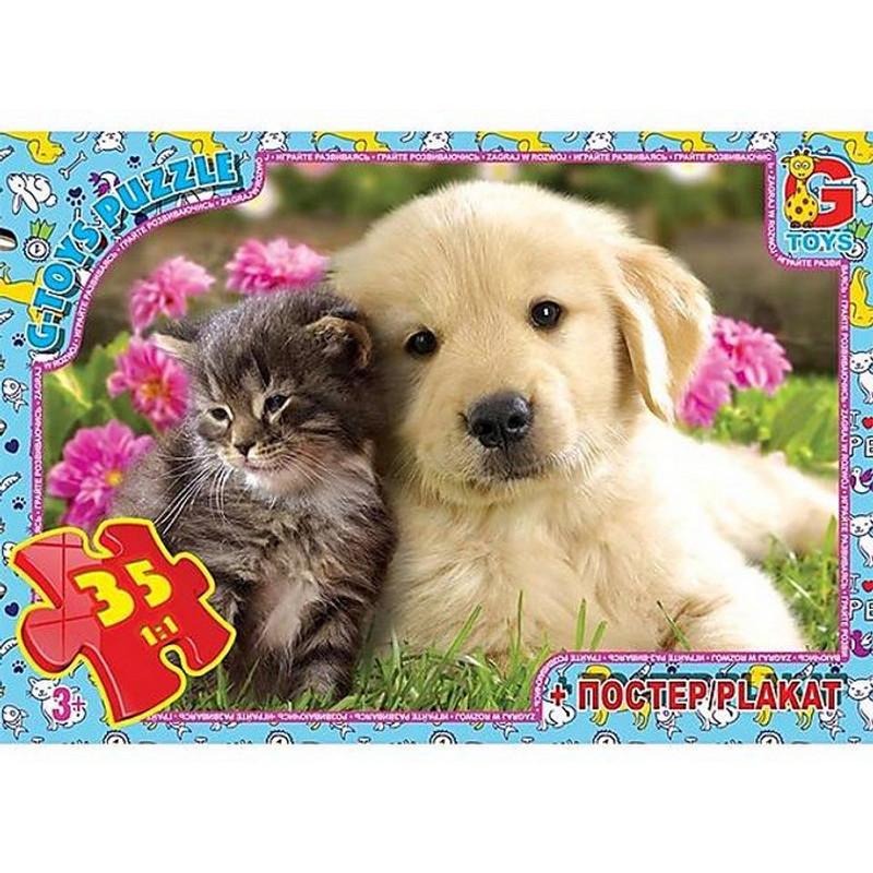 Пазлы детские картонные G-Toys Домашние животные 35 эл. (IP-177-P-880)