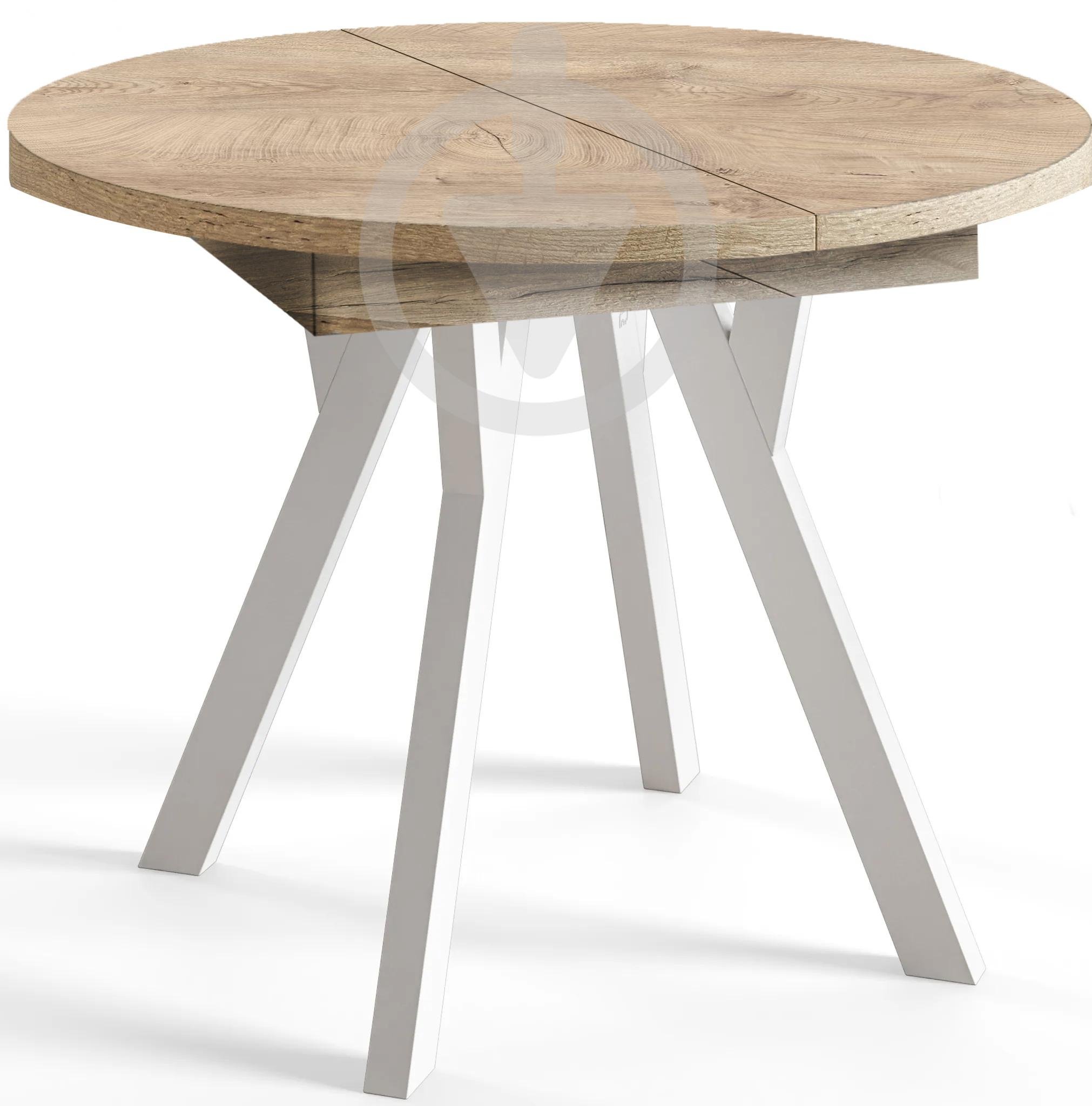 Стол кухонный раскладной RoMax Lite Slide Loft 90x80 см Дуб Эндгрейн/Белый - фото 1