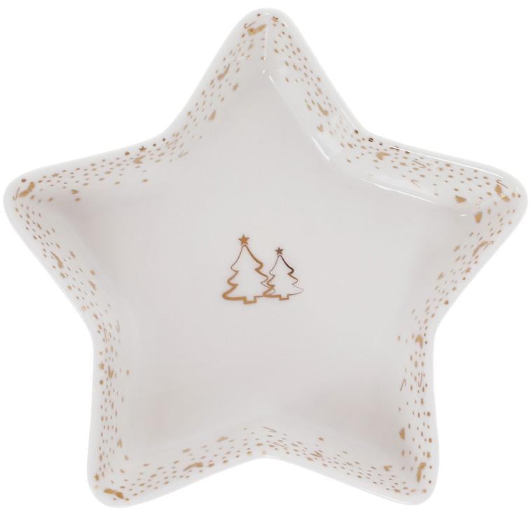 Блюдо в форме звезды Зимняя феерия фарфоровое 17,5 см (32326575)
