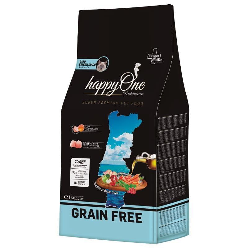 Корм сухой HappyOne Mediterraneum Sterilized Cat Fresh Meat со свежим мясом для стерилизованных котов 1 кг