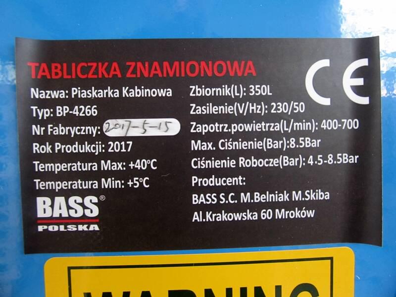 Камера пескоструйная Bass Polska 4266 8,5 бар 400-700 л/мин 350 л (21880989) - фото 11