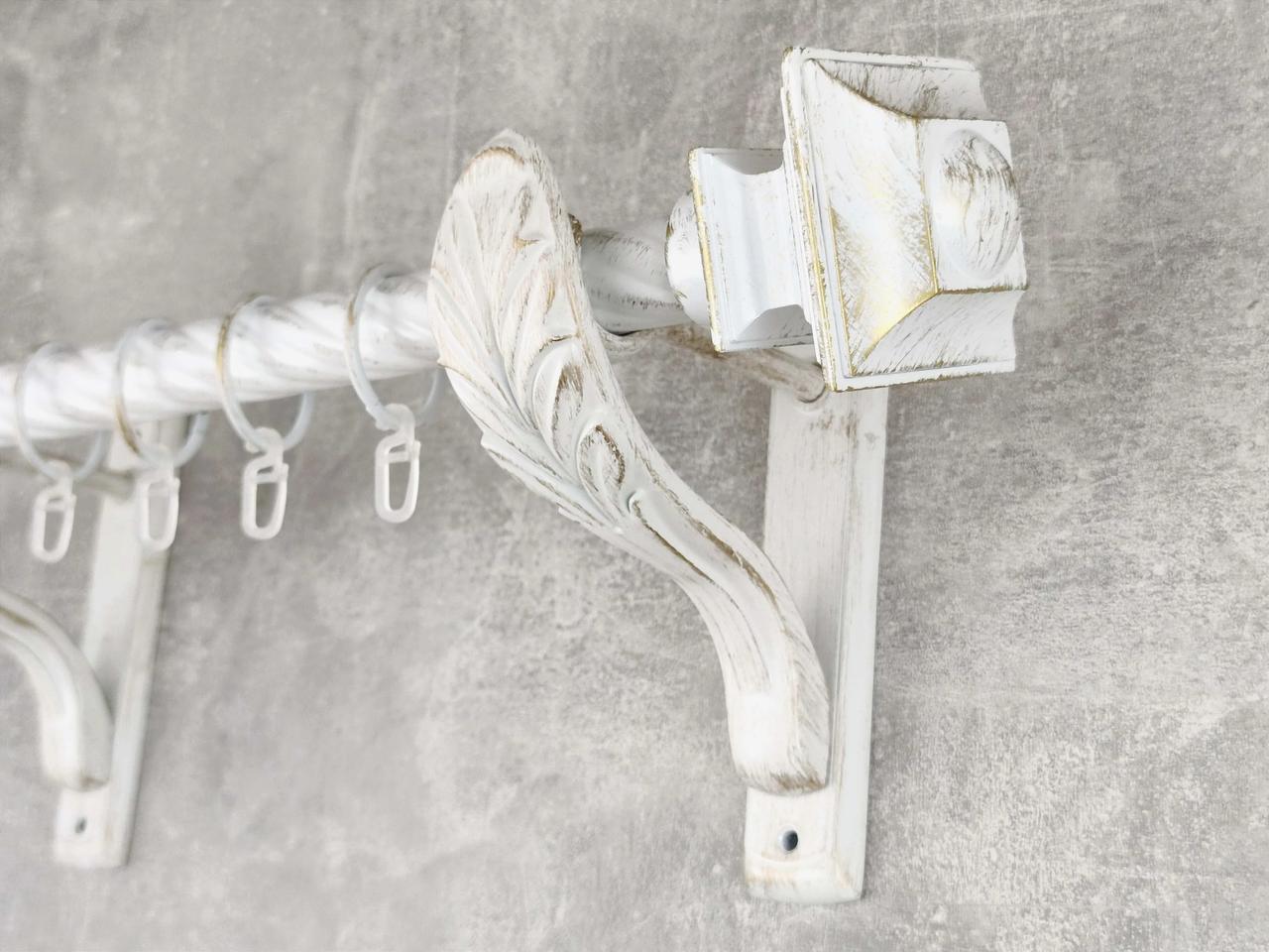 Карниз MStyle металлический для штор однорядный Борджеза 25 мм крученый 400 см Белое золото (5019146)