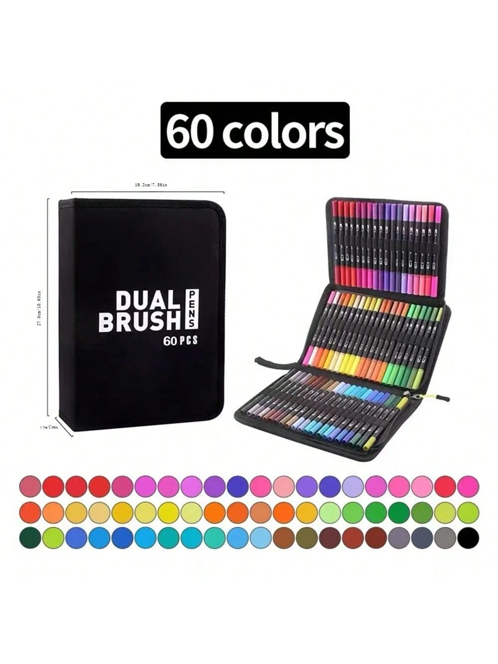 Набор двусторонних акварельных маркеров на водной основе с чехлом 60 шт. (784780601) - фото 8 Набор двусторонних акварельных маркеров на водной основе с чехлом 60 шт. (784780601) - фото 8