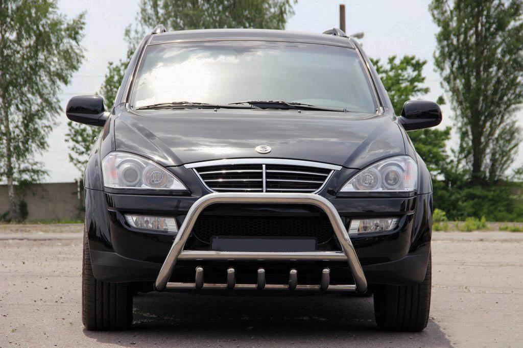 Кенгурятник WT003 CAN для SsangYong Kyron 2005-2014 гг. нержавеющая сталь Хром