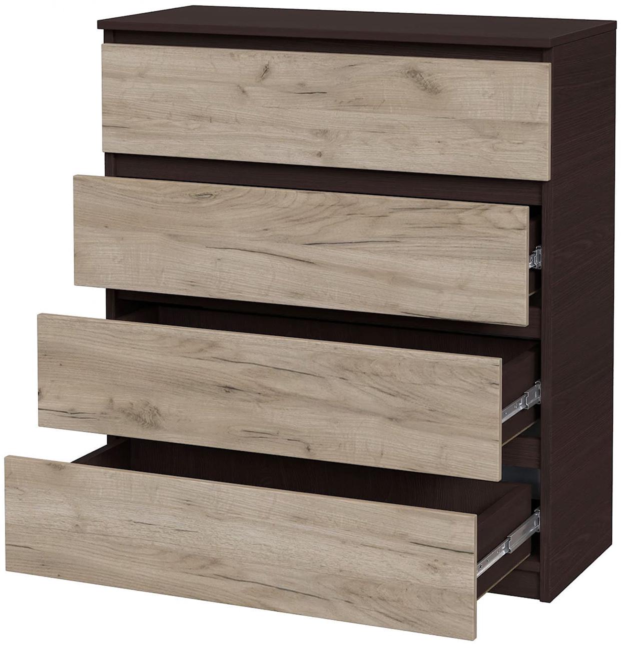 Комод cучасний із шухлядами для спальні Майстер Форм Брайт 900х376х950 мм Венге магія/Дуб крафт сірий (20185) - фото 2