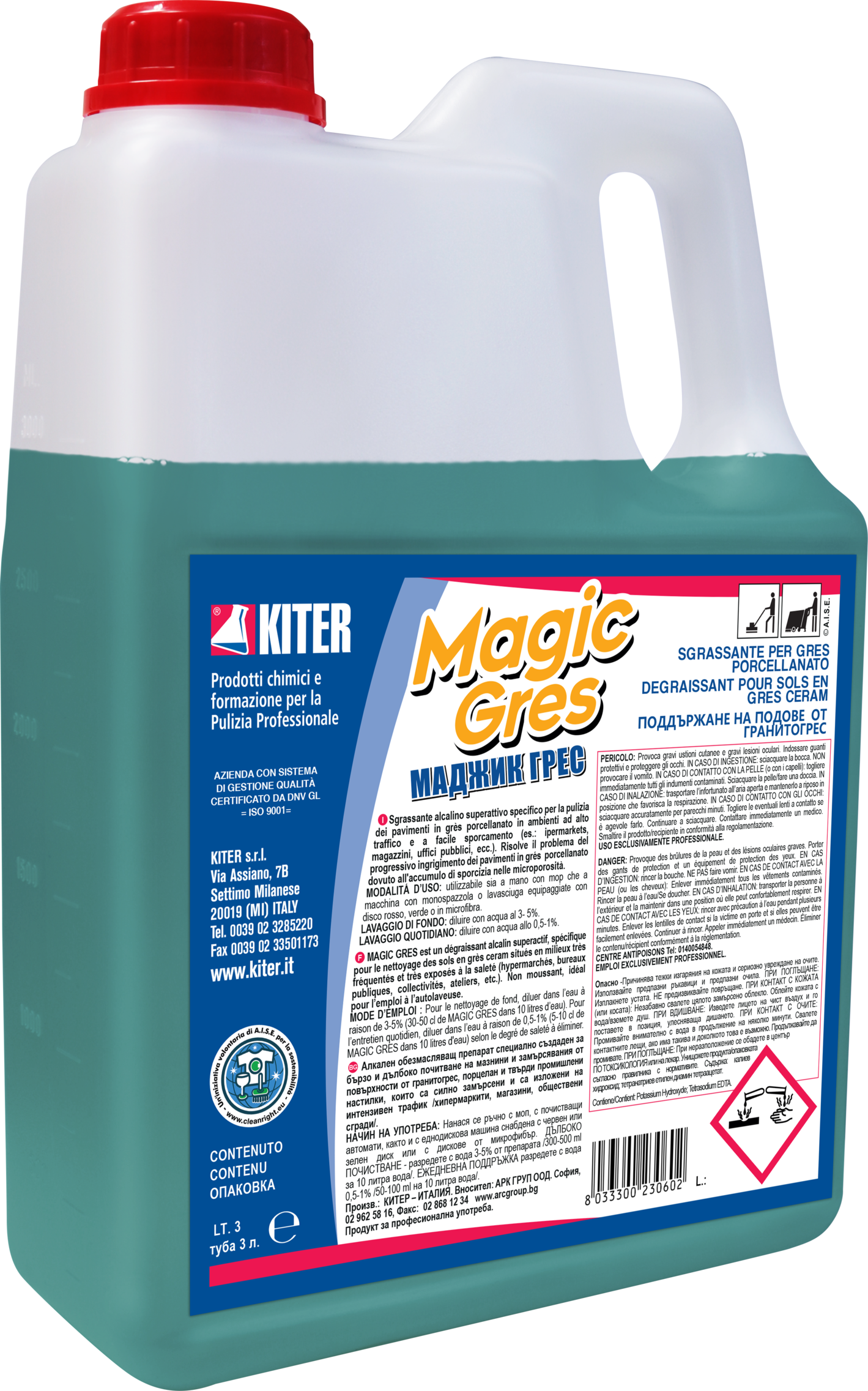Миючий засіб глибокого очищення Kiter Magic Gres LT керамограніта концентрат 3 л (12020.3L)