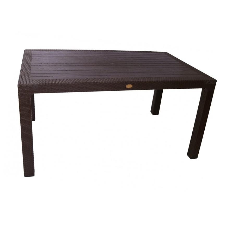 Стіл садовий Лорі пластиковий 100x70 см Коричневий (loribr) Стіл садовий Лорі пластиковий 100x70 см Коричневий (loribr)