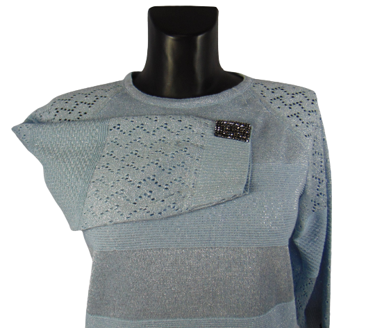 Джемпер жіночий із люрексом Rosalie 4080 р. 44-48 Блакитний (1820869462) - фото 2