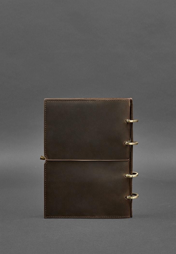 Блокнот шкіряний А5 на кільцях Софт-бук 9.0 в м'якій обкладинці Коричневий (A-026828) - фото 2