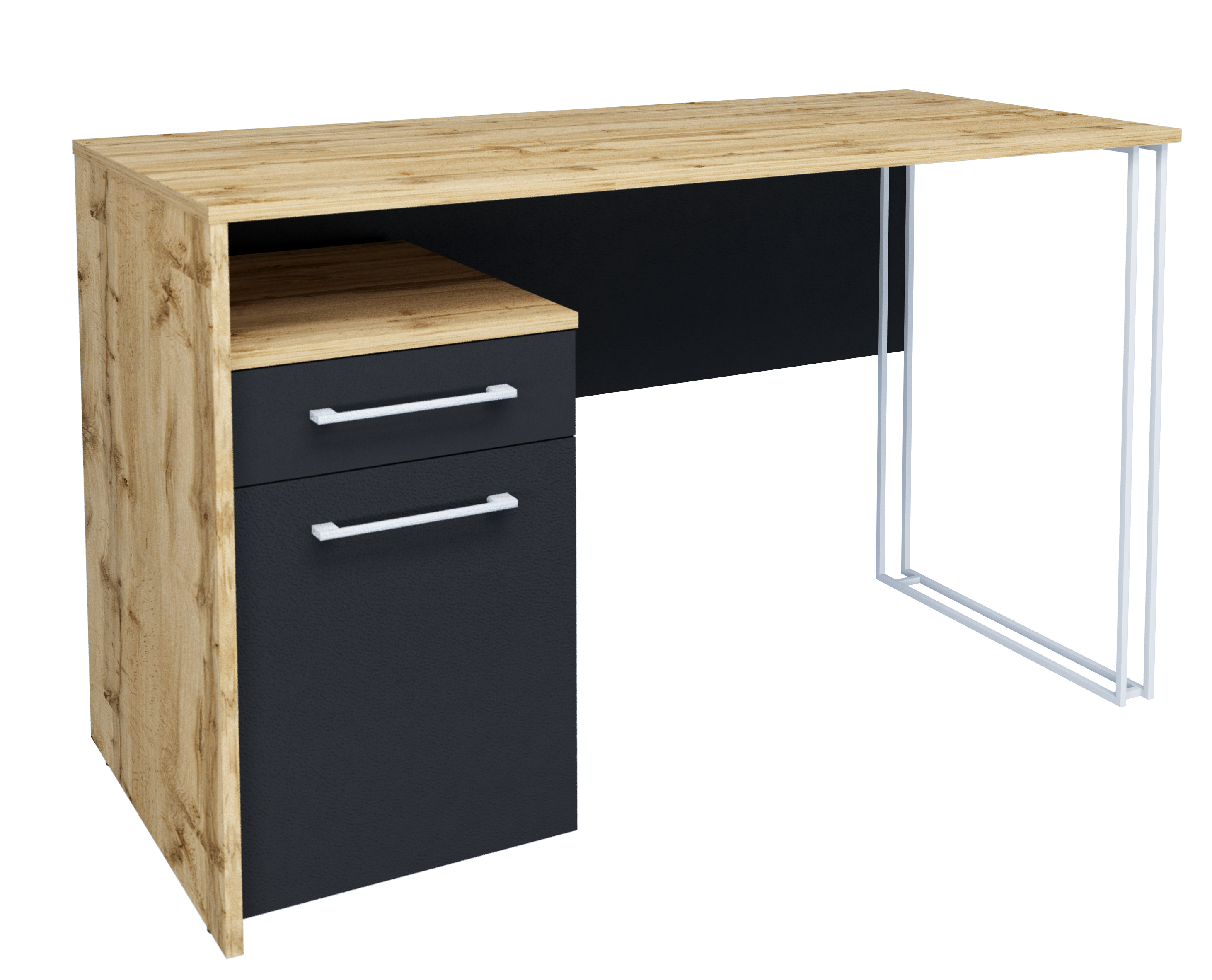 Компьютерный стол Intarsio Orion Black Дуб тахо/Черный