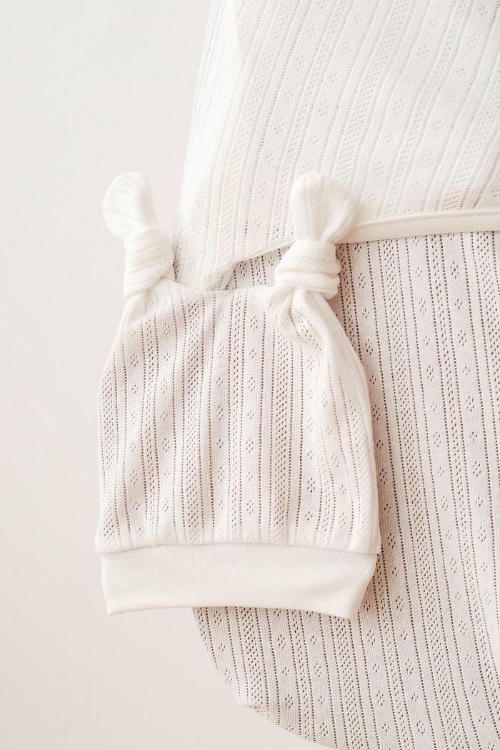 Пелюшка-кокон з шапочкою дитяча літня на липучках 3-6 міс Молочний (MG152) - фото 3 Пелюшка-кокон з шапочкою дитяча літня на липучках 3-6 міс Молочний (MG152) - фото 3