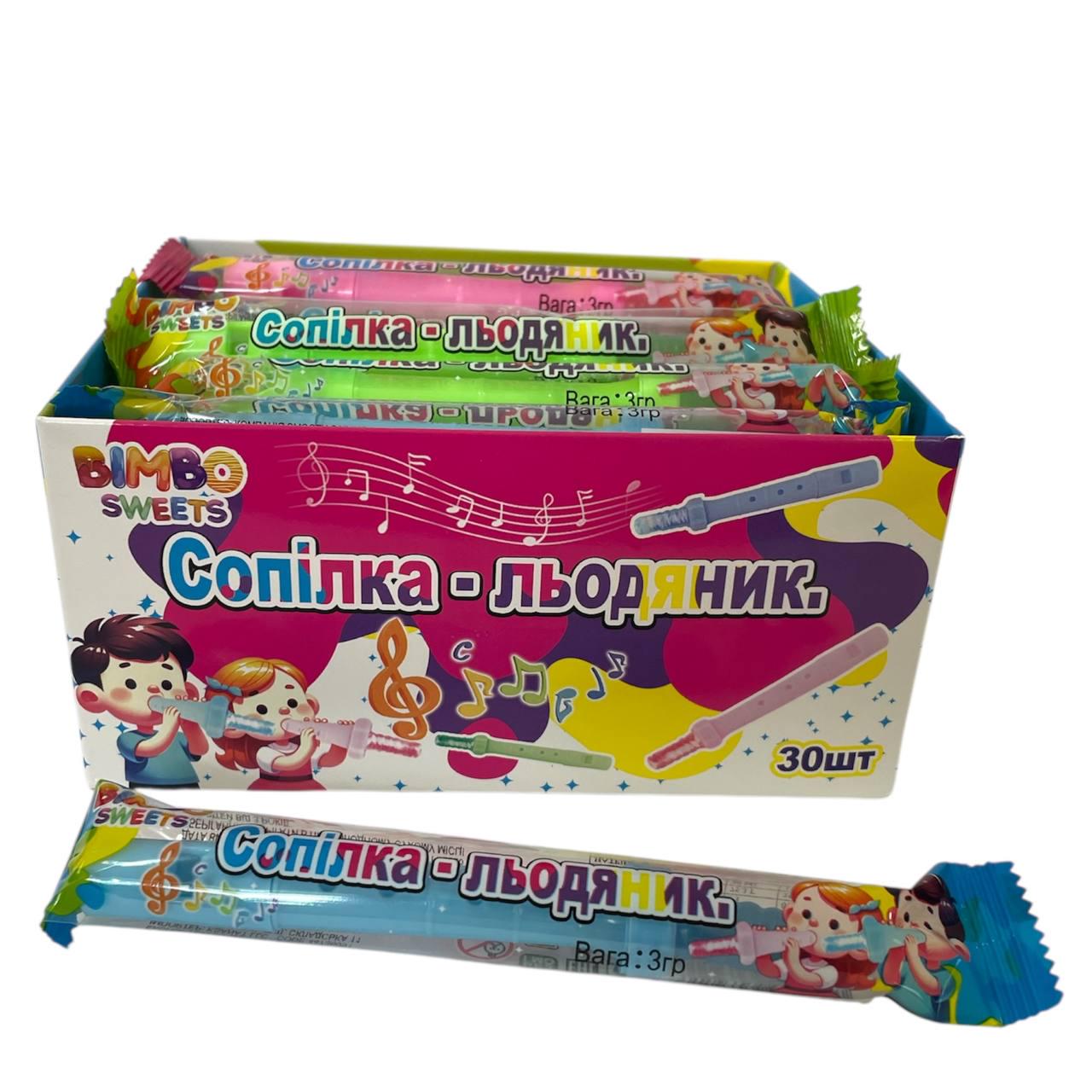 Льодяник-свисток Сопілка-льодяник Bimbo Sweets 30 шт. по 3 г (00000006514)