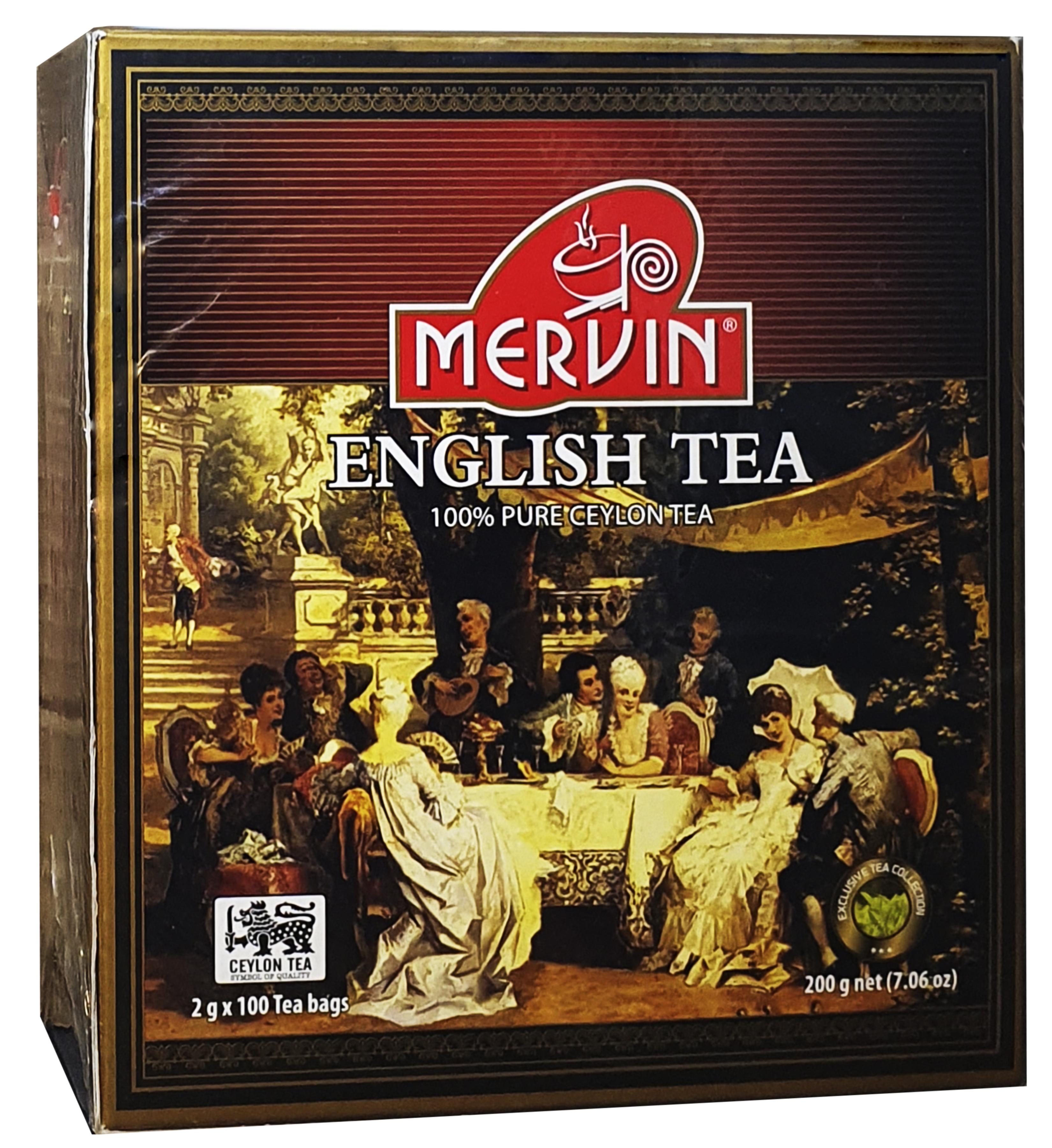 Чай черный Mervin English в пакетиках 100 шт. 2 г (58003)