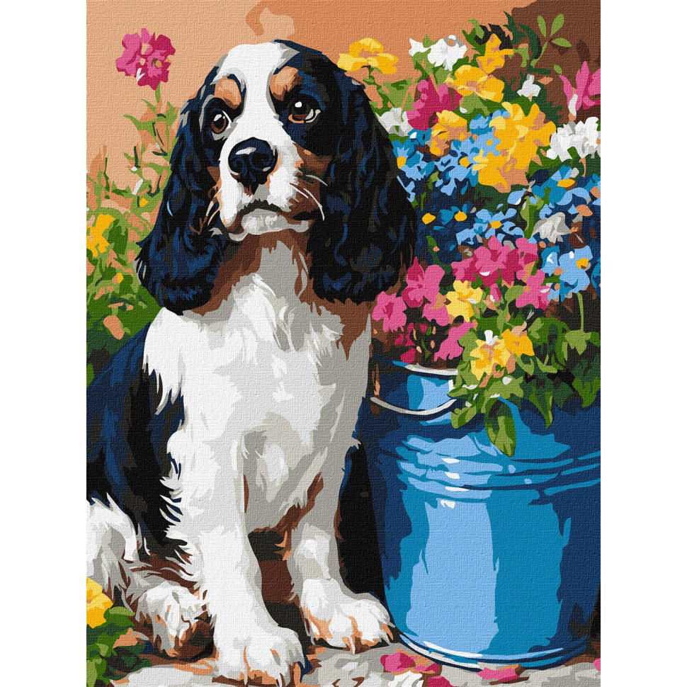 Картина по номерам Ideyka Милый спаниель 30x40 см (KHO6672)
