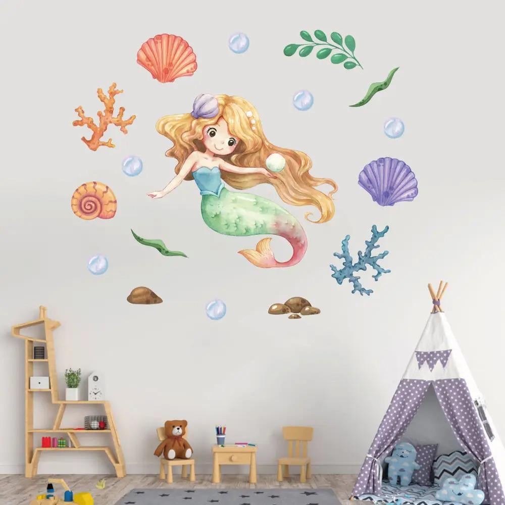 Наклейка виниловая Ариэль в детскую комнату на стену для девочек и мальчиков 30х60 см