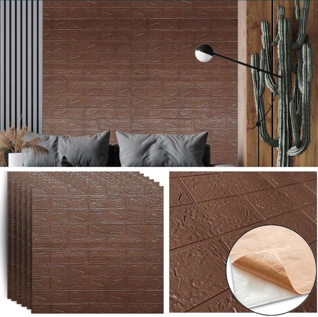 3D-панель декоративная под кирпич самоклеящийся 700x770x3 мм Коричневый (BN3-008) - фото 5 3D-панель декоративная под кирпич самоклеящийся 700x770x3 мм Коричневый (BN3-008) - фото 5