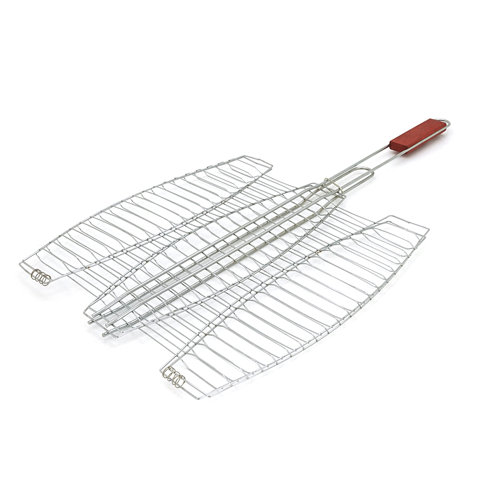 Решетка-гриль для рыбы нержавеющая овальная для 3-х рыб 400х370 мм (26498290) - фото 4