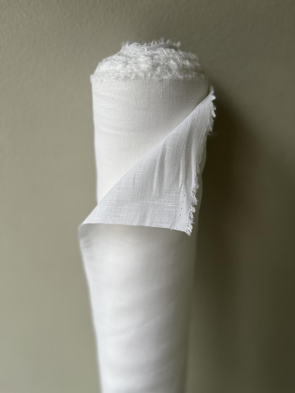 Ткань Linen Plus LINET-0/0 костюмная льняная Белый с молочным оттенком