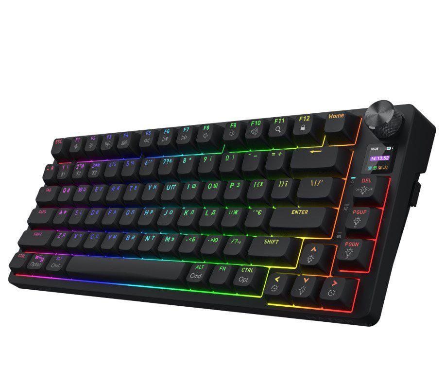 Клавіатура механічна ігрова бездротова HATOR HTK450UA RGB Icefall PRO Wireless Display Black - фото 2