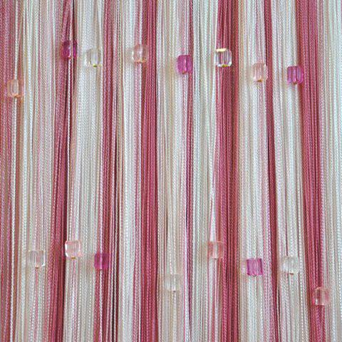 Веревочные шторы с камнями радуга 300x280 см Розово-малиново-белый (NK-210)