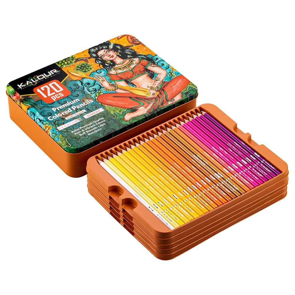 Набір кольорових олівців KALOUR у металевій коробці 120 шт. (KA-CP120-T)