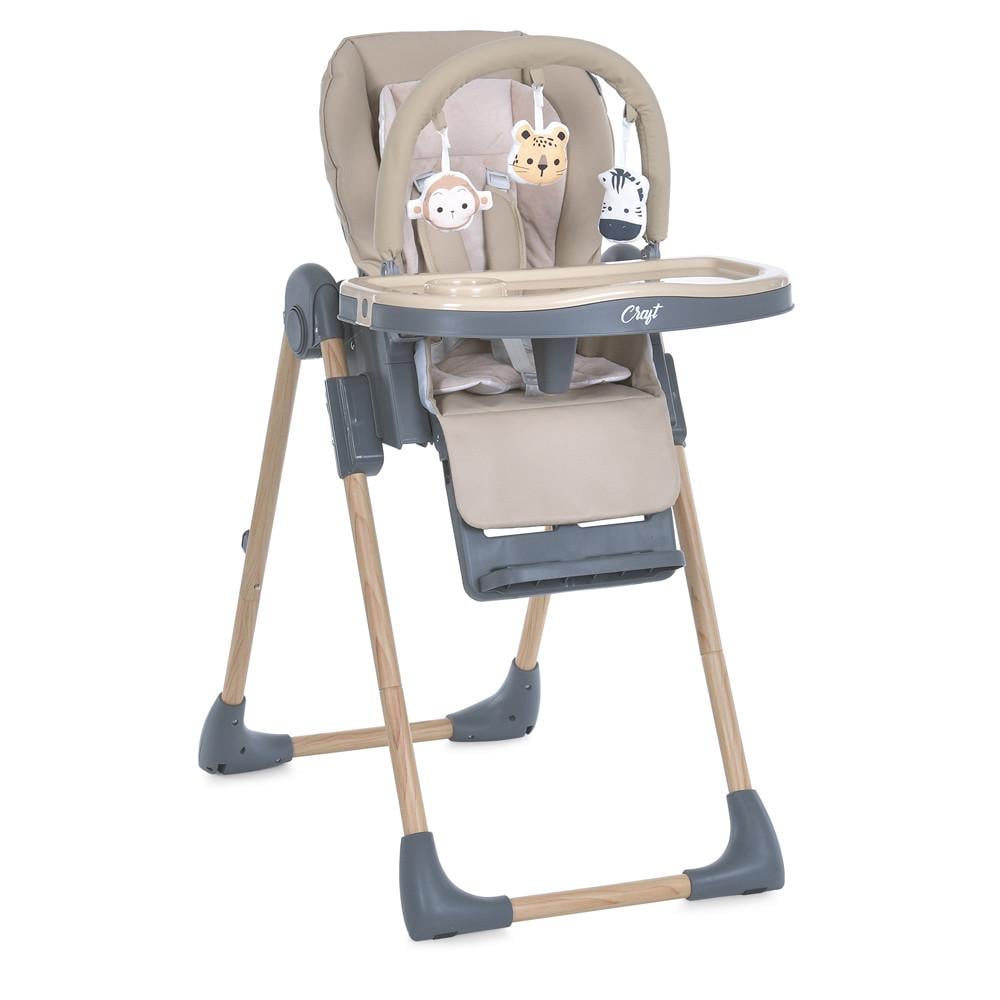 Стульчик детский для кормления El Camino ME 1115-W CRAFT из комбинированных материалов 106х86х52 см Бежевый (150-7-ME 1115-W Beige)