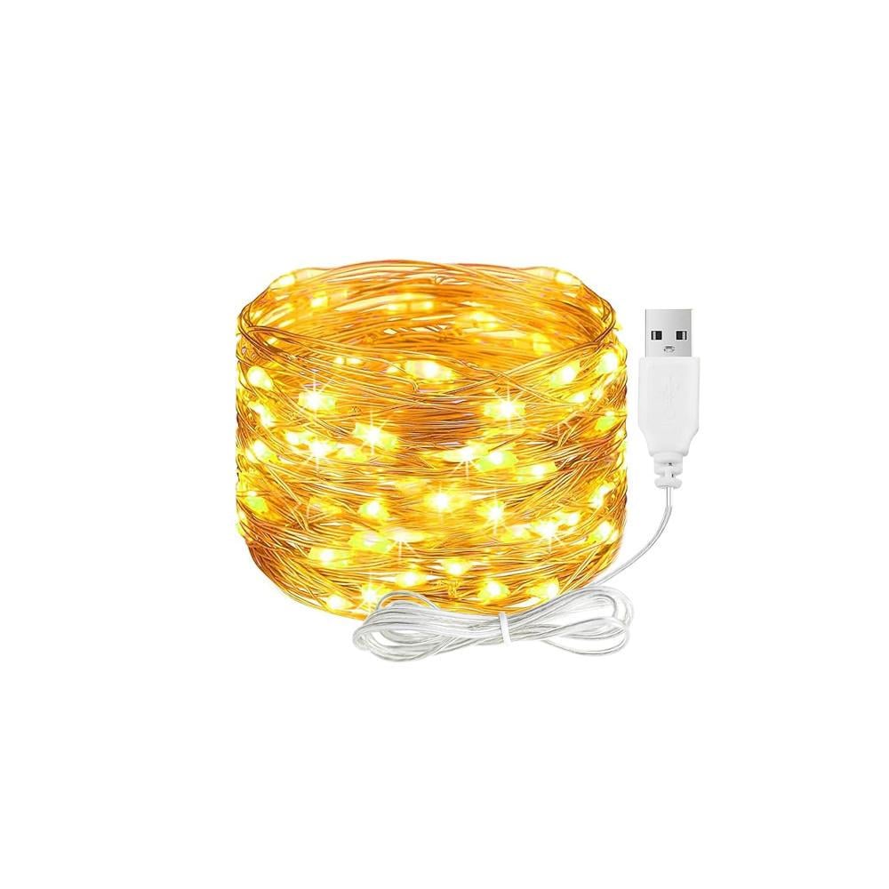 Гірлянда-нитка світлодіодна Краплі роси 5 м 50 LED-ламп USB Теплий (3000003892)