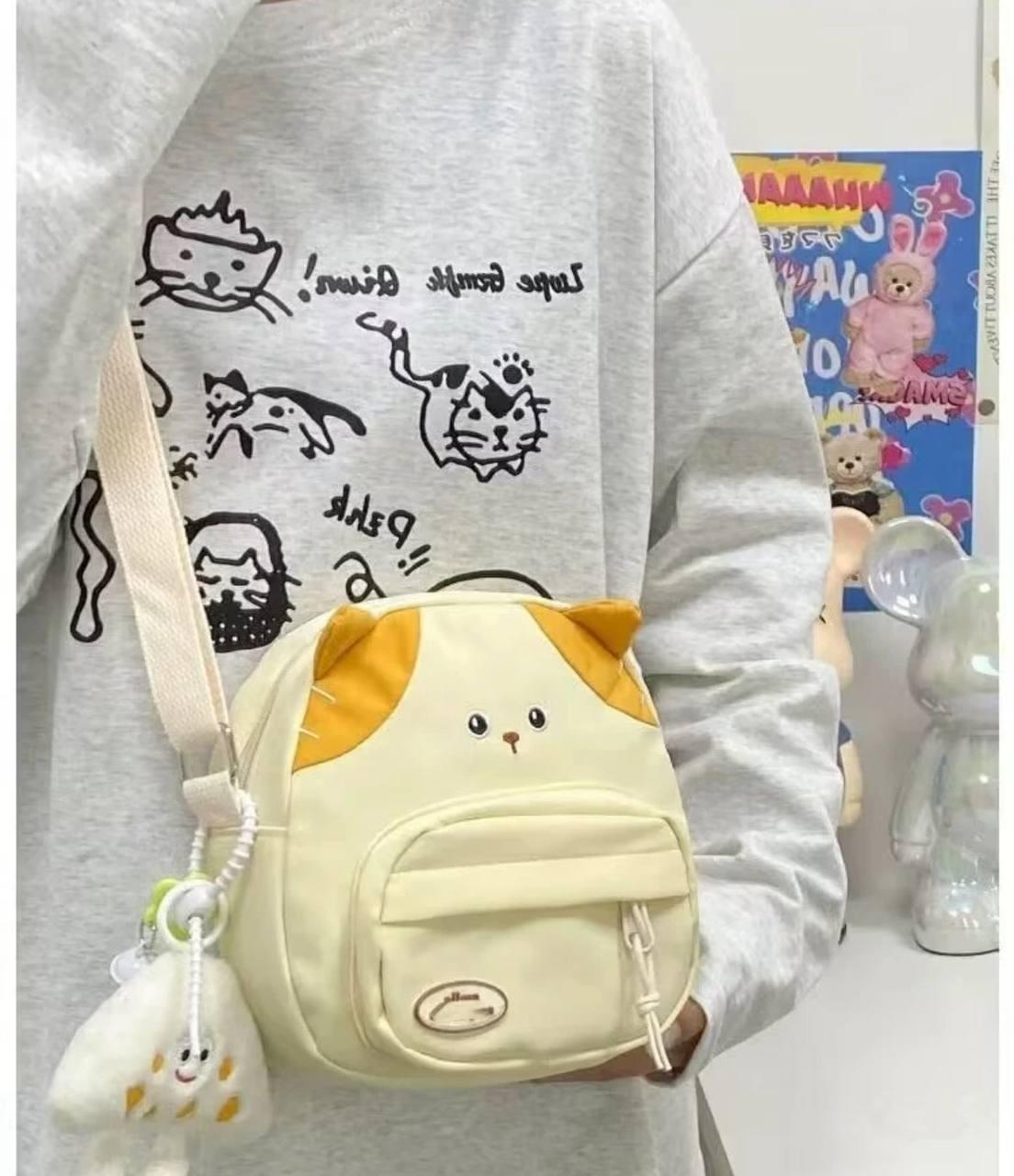 Сумка котик с ушками и брелоком в стиле K POP Белый (2602986544) - фото 3 Сумка котик с ушками и брелоком в стиле K POP Белый (2602986544) - фото 3