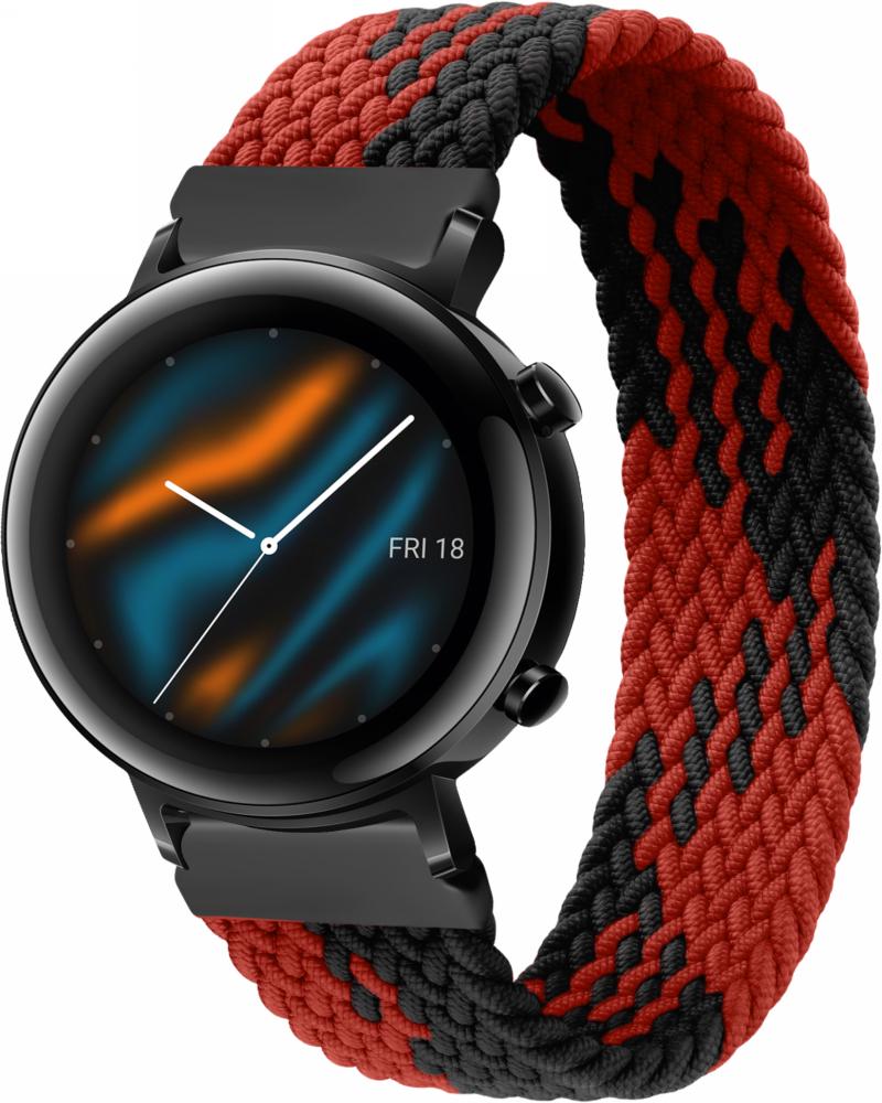 Ремешок Solo Loop Multi для Huawei Watch GT 2 42 мм (135 мм) Black/Red (25168-44)