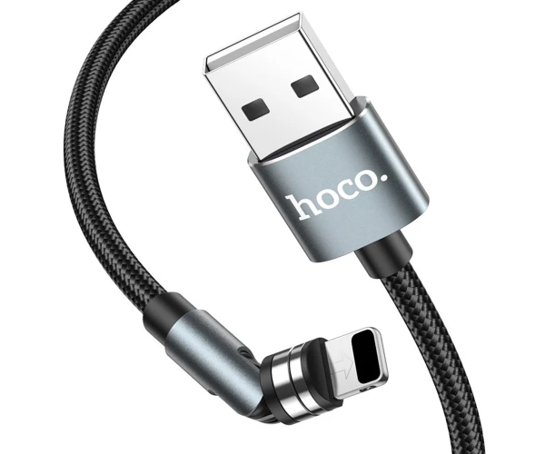 Кабель Data Hoco U94 Universal Rotating Lightning 1,2 м Black - фото 3