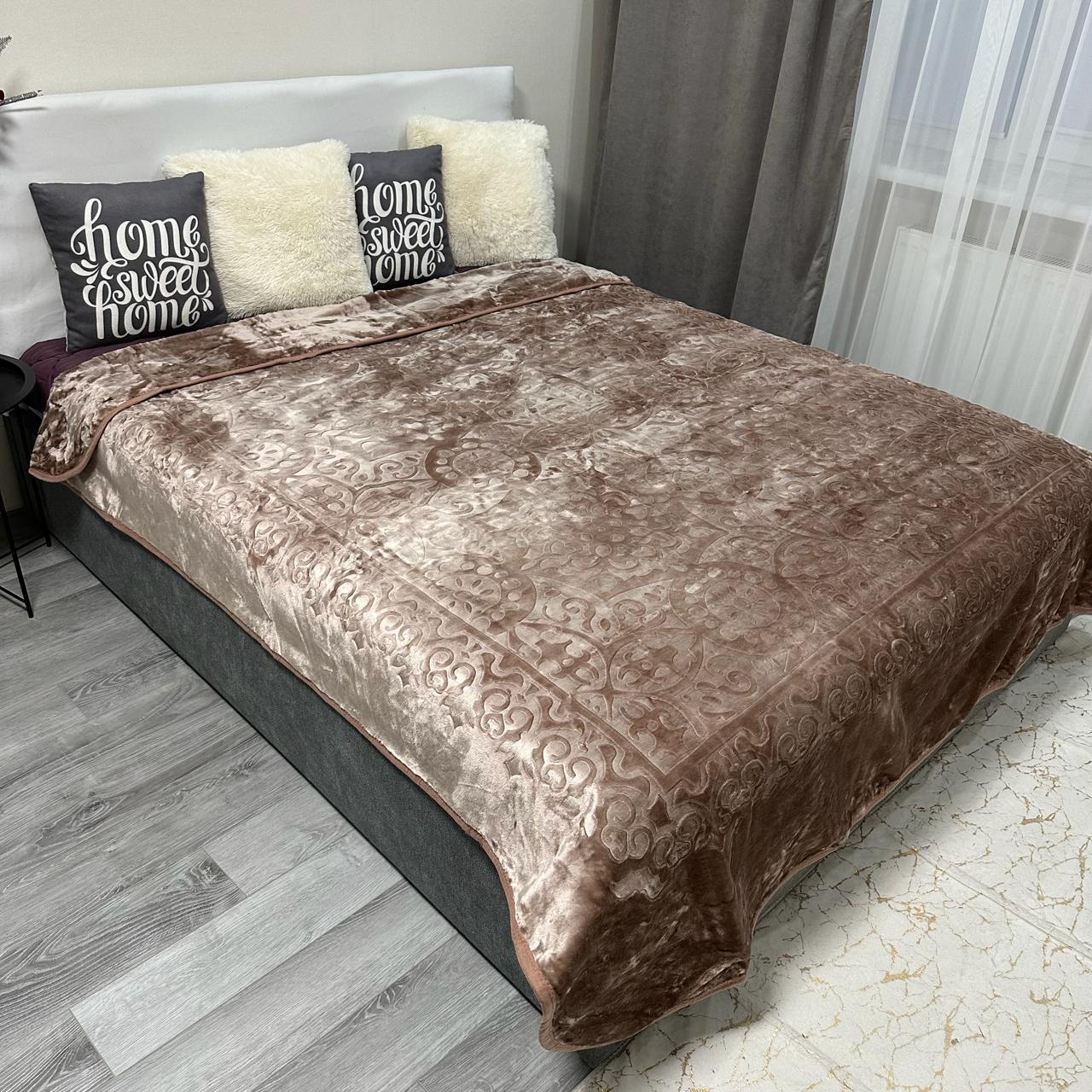 Покрывало на кровать акриловое 200x230 см Кофейный (P-акрил-13)