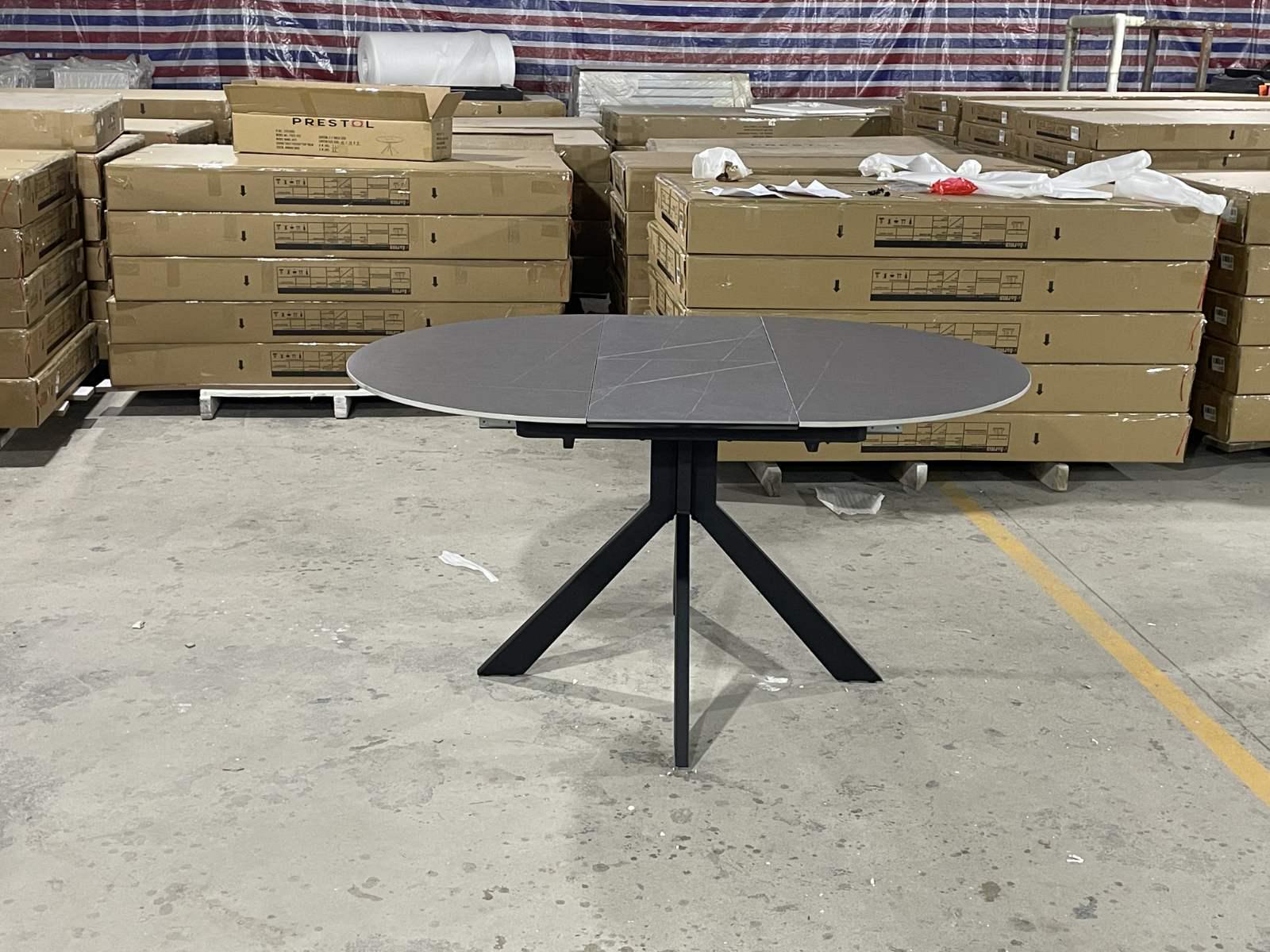 ᐉ Обеденный стол Prestol керамика круглый раскладной 1100/1500x1100x760 ...