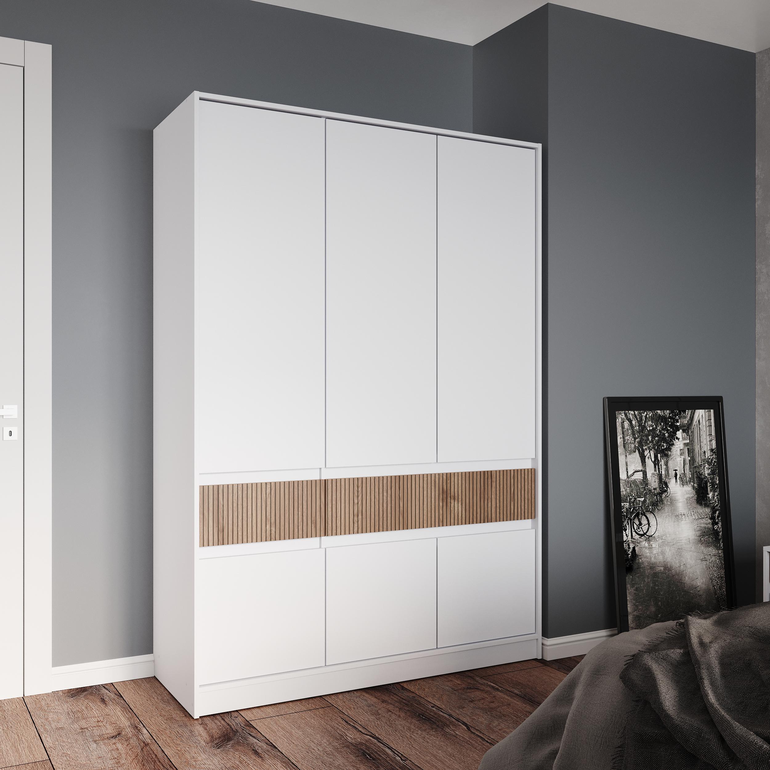 Шкаф распашной Еверест Стайл-1400 Белый/Канелла (210420)