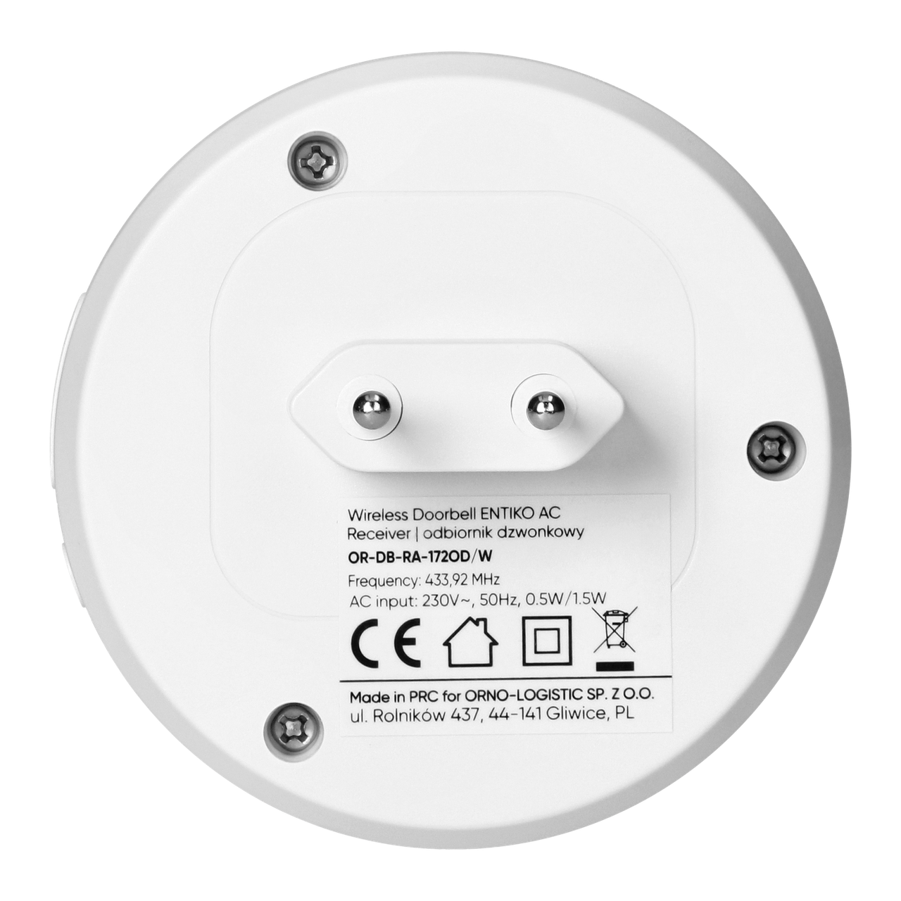 Звонок ORNO OR-DB-RA-172/W ENTICO AC беспроводной 60 тоновый 300 м Белый (2703705452) - фото 4