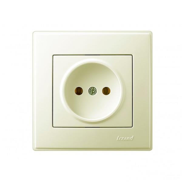 Розетка одинарная без заземления Lezard Lesya Кремовый (00000013145)