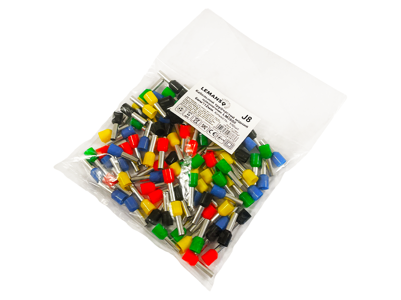 Наконечники кабельные трубчатые Lemanso LM2658 6 кв. мм 12 мм 100 шт. (8637)