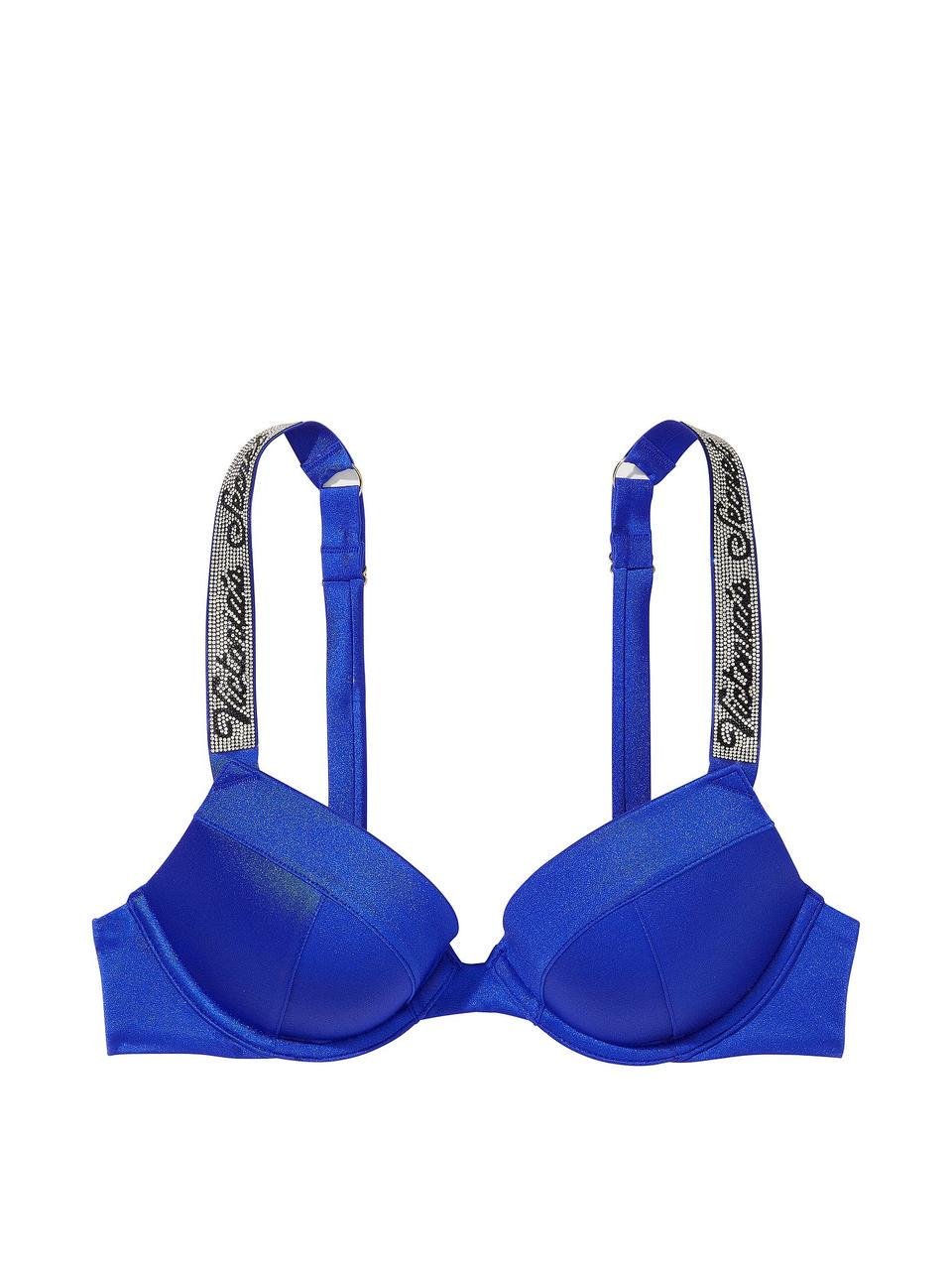 Купальный лиф Victoria's Secret Пуш-АП Shine Strap Malibu 85D Синий (2128937890)