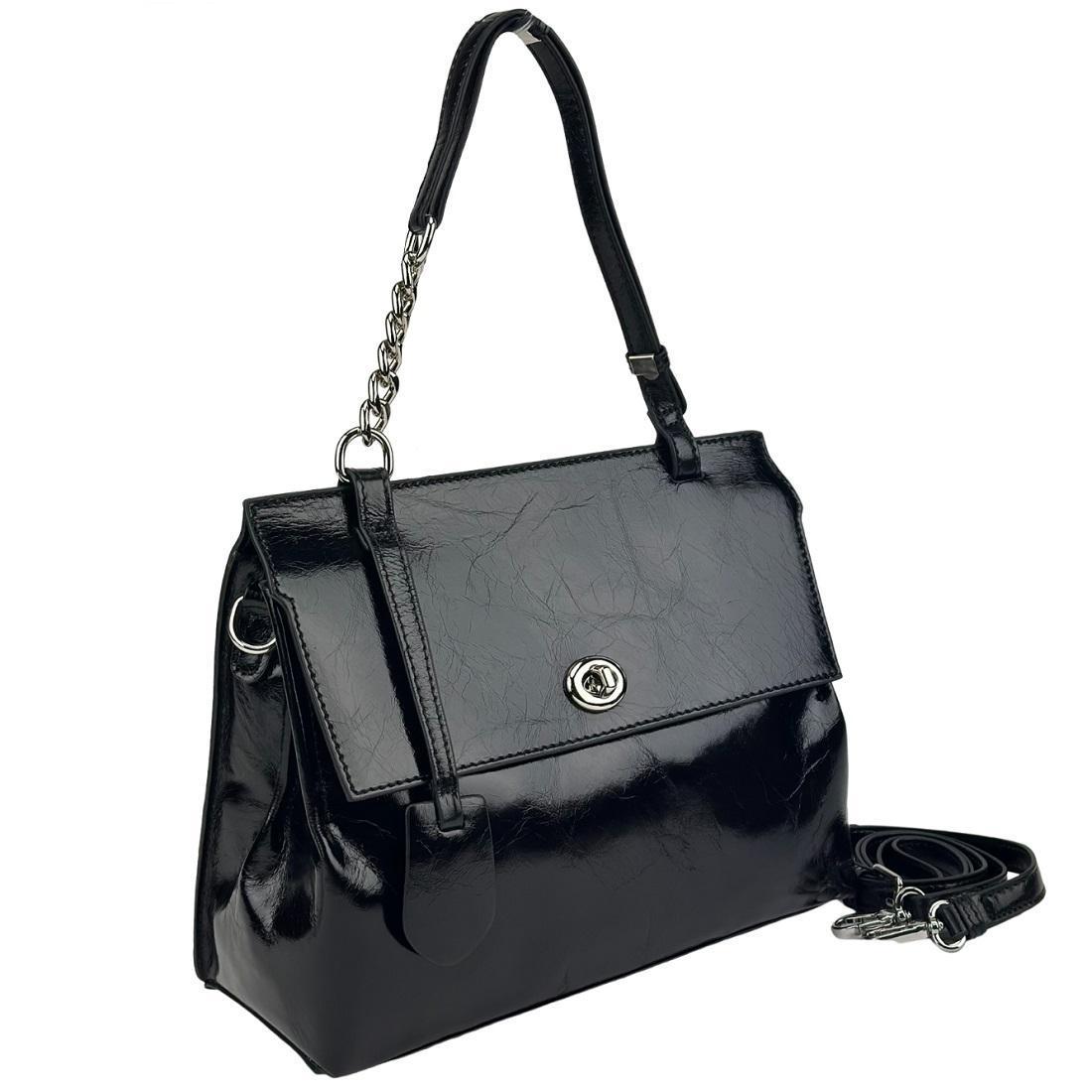 Женская кожаная сумка Olivia Leather A25F-W-6012A Черный (2656559083)