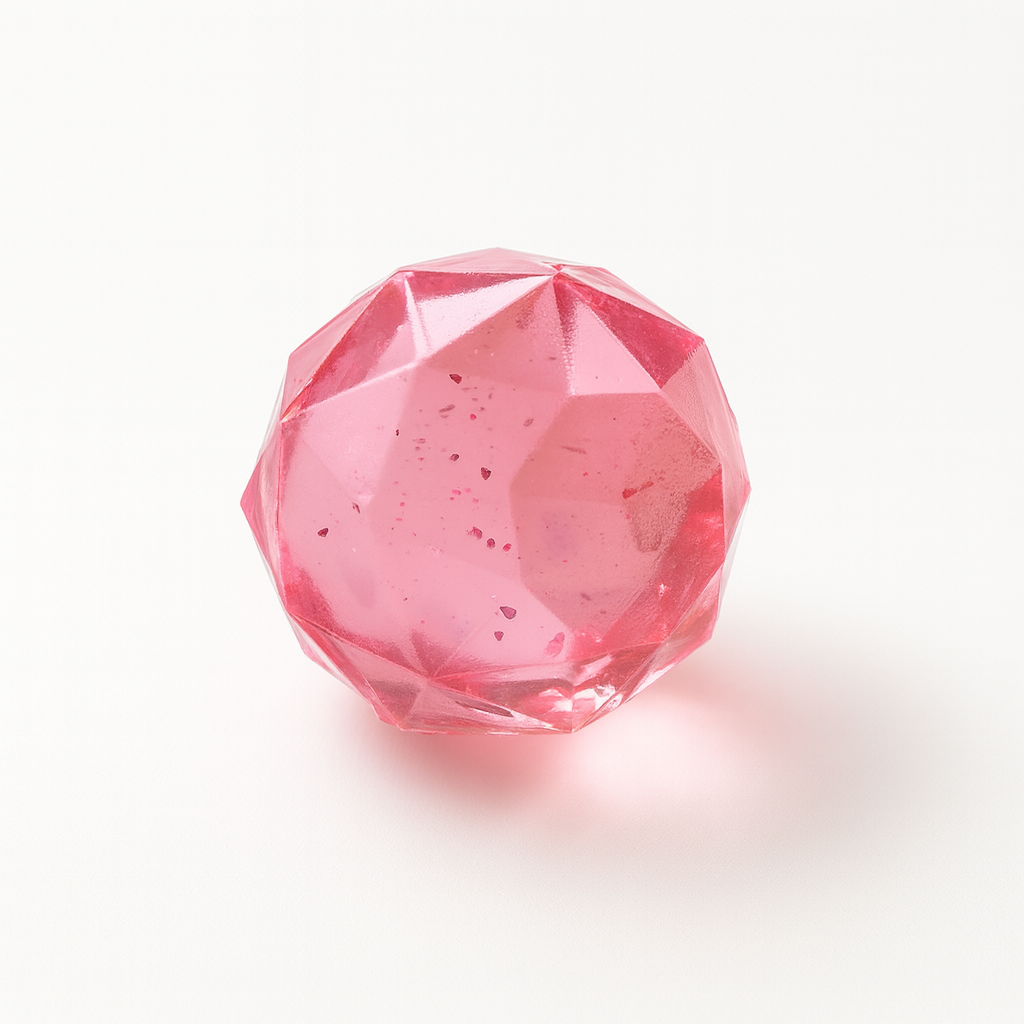 М'ячик-стрибунець діамант з блискітками 32 мм Рожевий (0563)
