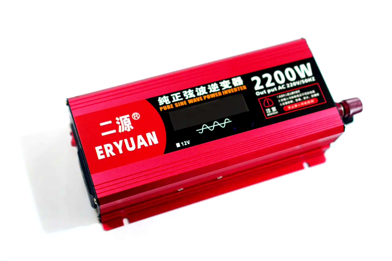 Инвертор автомобильный ERYUAN 12 V-220 V 2200W с чистой синусоидой и вольтметром - фото 7