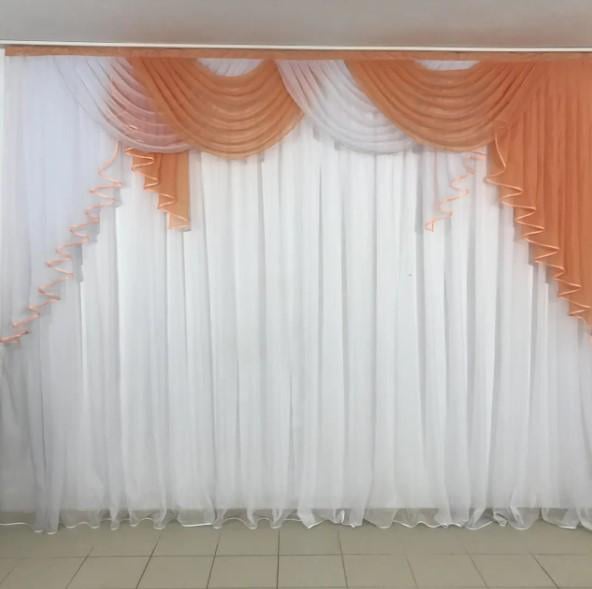 Ламбрекен шифон 3 м Персиковый (352)