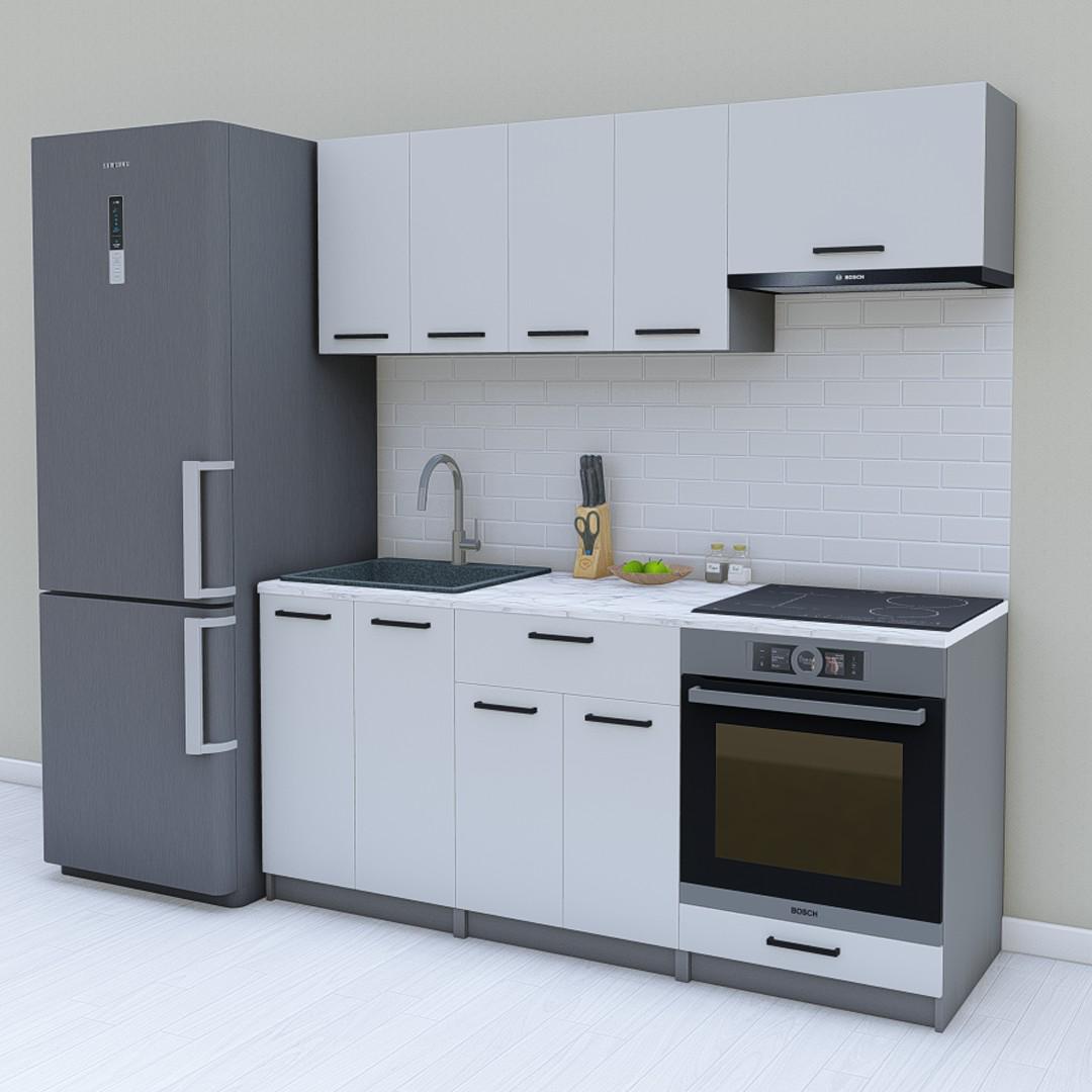 Модульная кухня Opendoors без столешницы 180 см Светло-серый/Антрацитовый (МП40/15)