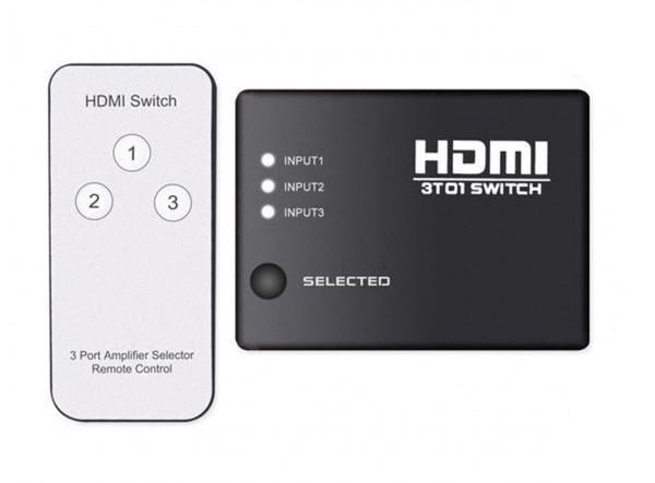 Переключатель HDMI switch RIAS SY-301 3xHDMI с пультом ДУ Black (3_00569) - фото 2