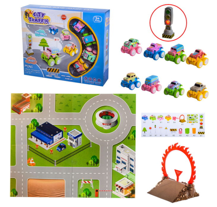 Ігровий набір килимок RD001-3 ігрове поле/4 машинки/20 аксесуарів - фото 2 Ігровий набір килимок RD001-3 ігрове поле/4 машинки/20 аксесуарів - фото 2