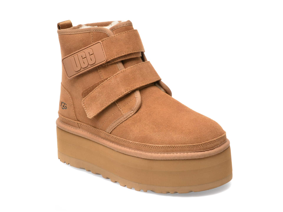 Уггі жіночі платформа Ньюмел Руді замша з Пасками Ugg Neumal Platform Velcro Chestnut Помаранчевий (28723)